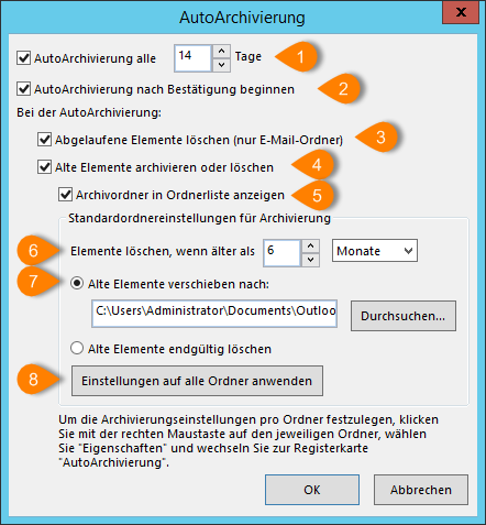 Mailbox In Outlook Automatisch Archivieren